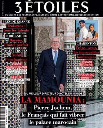 Couverture magazine trois étoiles sur La Mamounia Marrakech Yoann Bernard